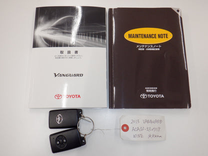 863 TOYOTA VANGUARD 240S 2013 ACA33-5307118