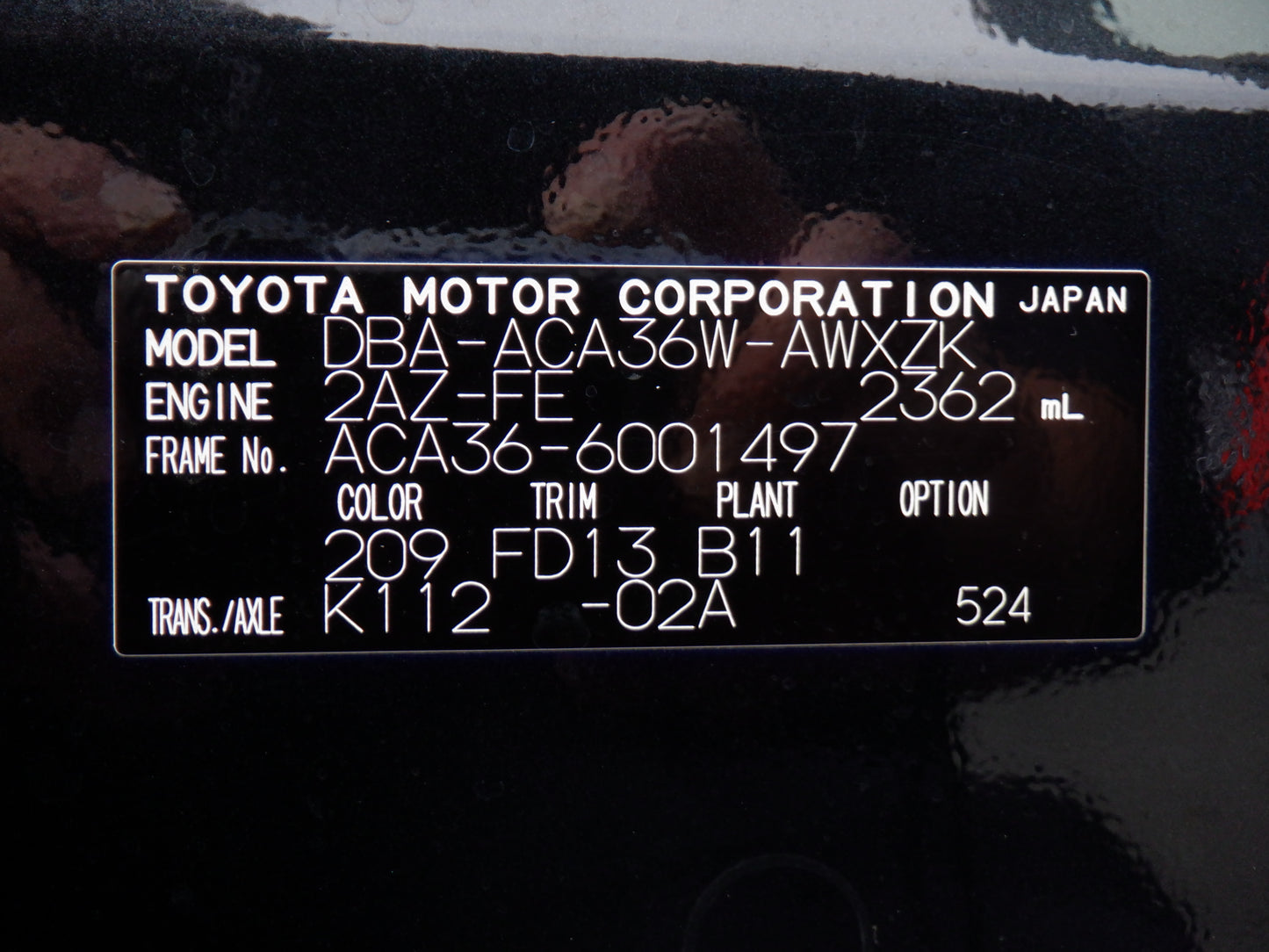1057 TOYOTA RAV4 STYLE 2016 ACA36-6001497