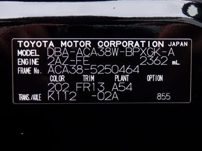 1044 TOYOTA VANGUARD 240S 2013 ACA38-5250464