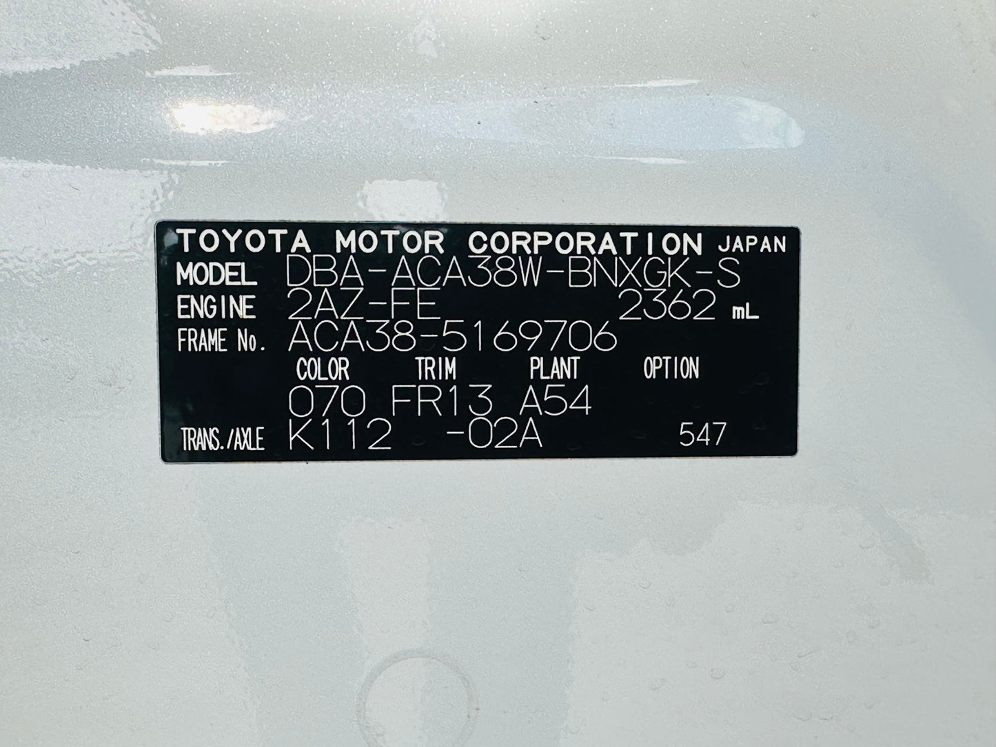 587. Toyota Vanguard 240S S-Package 2010